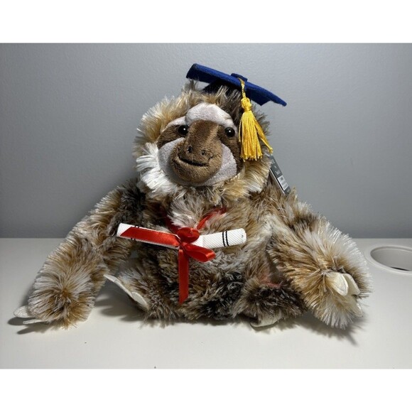 Dan Dee Other - Dan Dee Shaking Graduation Sloth Plush Brown Tan 10 Inch Sings “Schools Out” New